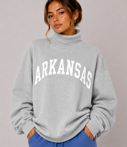 เสื้อสเวตเชิ้ตคอเต่าสีพื้นสำหรับผู้หญิง ผ้าฟลีซคอตตอน 100% แขนยาว ปักโลโก้ได้ตามสั่ง รับผลิตแบบ OEM ODM - Product Image 1