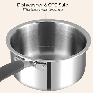 Ensemble de casseroles en acier inoxydable indien de qualité export, 5 pièces, design européen, compatible four, ustensiles avec couvercle, sans rouille, SS306, fournisseur pour - Product Image 4
