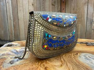 Bolso de mano de metal hecho a mano con mosaico de hierro, bolso de mano metálico, accesorio de diseñador para ocasiones especiales de mujer. - Product Image 2