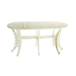 Plástico ovalado blanco 9 piezas Mesa jardín exterior patio muebles conjunto jardín conjunto exterior Patio comedor muebles de jardín - Product Image 1