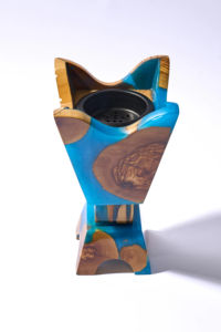 Quemador de Incienso Mabkhara de Resina Epoxi y Madera de Lujo con Cúpula de Vidrio, Porta Bakhoor y Oud, Aromático, Ecológico y Duradero para Decoración del Hogar - Product Image 2