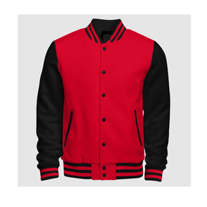 Blouson Bomber Homme Personnalisable Hiver Col V Boutons Revêtement Baseball Double Face Style Urbain 100% Laine - Product Image 4