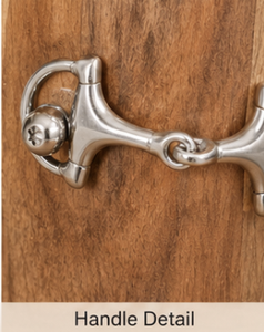 Seau à vin en bois avec bordure métallique et poignée en forme de mors d'équitation, refroidisseur de table rustique pour la décoration de la maison et des restaurants - Product Image 3