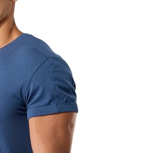 T-shirt Homme Bleu Royal Coupe Musclée en Coton Premium Col Rond Athlétique Entraînement Gym Fitness Sportswear Décontracté Haut de Gamme - Product Image 3