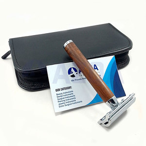 Maquinilla de afeitar de seguridad de doble filo con mango de madera y acero inoxidable, herramienta de afeitado con agarre ergonómico para barbería y cuidado personal - Product Image 5