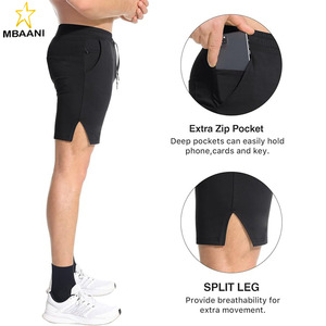 Pantalones Cortos Deportivos Ajustados para Hombre, Pantalones Cortos Deportivos de 5 Pulgadas para Correr, Hacer Ejercicio y Entrenamiento, con Bolsillos con Cremallera - Product Image 2