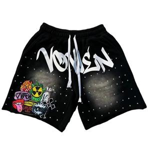 Pantalones Cortos Deportivos de Estilo Urbano, Personalizados, Sólidos, Vintage, Holgados, con Efecto Deslavado, Transpirables, Resistentes al Viento, Elásticos, para Correr - Product Image 3