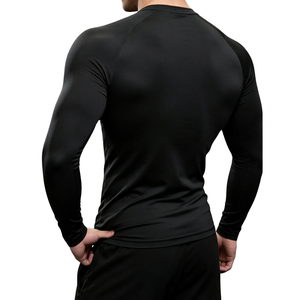 Mens Casual Knitted Long Sleeve Compression Athletic Sports Base Layer Crew Neck Geometric Print Training Running Gym Fitness - Product Image 2
