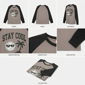 T-shirt Raglan Oversize Personnalisé pour Femme, Manches Longues, Col Rond, Décontracté, Coupe Ample, 100% Coton Jersey, T-shirts Personnalisables - Product Image 6