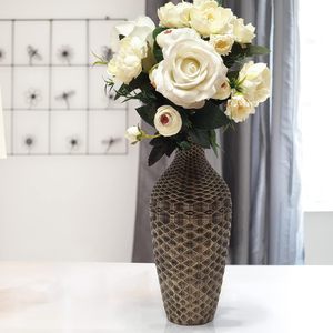 Vase de table en bronze fait main, expression artistique, design rustique, hauteur 28 cm, diamètre 12 cm - Product Image 1