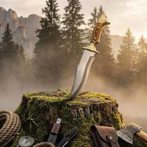 Cuchillos de caza de acero D2 hechos a mano, personalizados, de primera calidad, con mango de madera, para exteriores, de grado industrial, para acampar y supervivencia, con funda. - Product Image 5