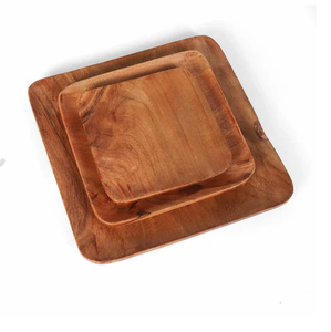 Platos de Madera Ecológicos de Alta Calidad, Elegantes, Hechos a Mano, Rústicos, Naturales, de Madera Sólida, al Mejor Precio - Product Image 2