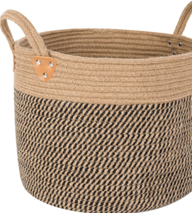 Sac à linge en jute robuste avec poignées en coton, sac de rangement réutilisable - Product Image 1