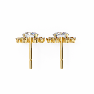 Unique Round Cut E VS 0.5 ct Each and Round Lab Grown Diamond 14K Gold IGI Certified <b>Earring</b> <b>Tops</b> for Gift Party & Anniversary - Product Image 3