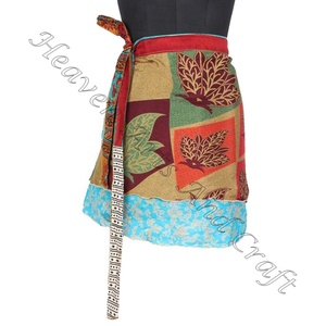 กระโปรงมินิผ้าส่าหรีห่อสองชั้น,แบบดั้งเดิมนักออกแบบมายากล - Product Image 1