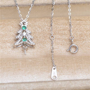 ถาดใส่เครื่องประดับไข่มุก DIY เงินแท้ S925 ลายต้นคริสต์มาส สำหรับสร้อยคอ 8-10 เส้น ถาดเปล่า 5601 จี้แฟชั่นสำหรับสร้อยคอ - Product Image 4