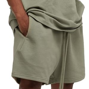 Shorts mi-longs pour hommes, couleur verte unie, séchage rapide, taille élastique, vêtements décontractés - Product Image 4