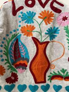 Suzani Winter Jacket Ethnic Chic Outerwear Vintage Style Suzani Jacket Embroidery Velvet Winter Jacket Vintage Coat Unisex - Product Image 2