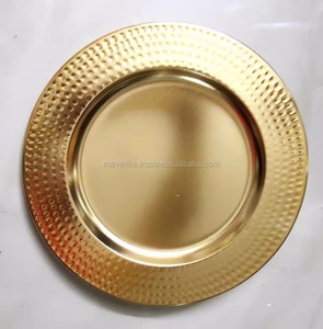Assiette de Présentation Métallique Élégante pour Hôtels, Mariages et Événements - Décoration de Table Haut de Gamme, Assiette de Service en Gros (Min.) Commander 50 pièces) - Product Image 2