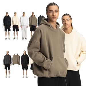 Sudadera con Capucha Unisex Premium de Mezcla de Algodón y Forro Polar Bordada - Cortavientos, Estilo Urbano, Invierno, Holgada, Diseño Forrado, Tejido de 400g - Product Image 1