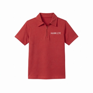 Polo rouge personnalisable pour enfants, unisexe, manches courtes, col rabattu, tenue scolaire, haut décontracté, fabricant OEM ODM en gros - Product Image 3