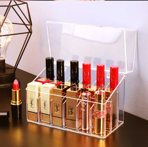 18 Slot Acrylic Lipstick Holder with Dust Cover Cosmetic Lip <b>Gloss</b> Display Storage Case - Product Image 4