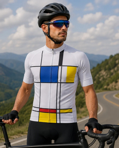 Maillot de Ciclismo de Manga Corta para Hombre, Diseño Color Block con Estampado por Sublimación, Transpirable, para Bicicleta de Carretera - Product Image 3