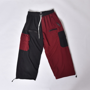 Pantalon cargo pour homme, à blocs de couleur, avec cordon de serrage, respirant, mélange polyester-coton, style adulte - Product Image 1