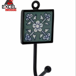 Gancho de cerámica para sombreros y abrigos con diseño de mango, instalación estándar en puertas, precio al por mayor - Product Image 1