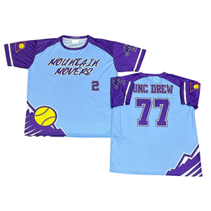 Camiseta de Béisbol Sublimada con Diseño Personalizado OEM, Transpirable, con Logotipo del Equipo, Nombre y Número, 100% Poliéster, Cuello Redondo, para Entrenamiento - Product Image 2