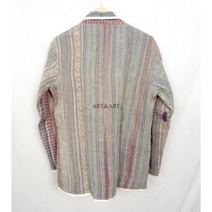 Indian Cotton Vintage Kantha <b>jacket</b> with <b>mandarin</b> <b>collar</b> and pockets button Autumn/Winter High Quality Quick Dry Plus <b>Jacket</b> - Product Image 6