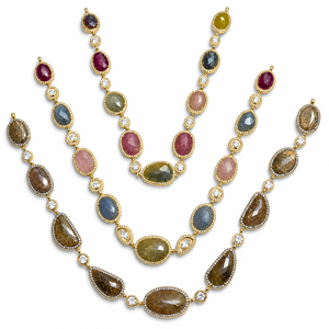 Collier élégant en argent 925 plaqué or avec pierres précieuses ovales multicolores pour femmes, idéal pour les mariages, les fêtes et les occasions spéciales - Product Image 5