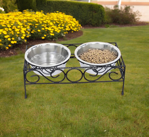 ชามสเตนเลสสำหรับสัตว์เลี้ยงทันสมัยพร้อมขาตั้งโลหะทนทานเพรียวบางใช้งานได้หลากหลายขนาดสำหรับแมวและสุนัข - Product Image 2