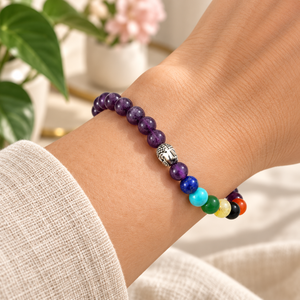 Purple Amethyst Crystal Bead Bracelet Carved Engraved Charm Jewelry Stretch <b>Wristband</b> for Women - Product Image 2