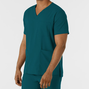 Ensemble d'uniformes médicaux pour hôpital, vêtements de travail pour infirmières et personnel de santé, t-shirt à manches courtes et col en V et pantalon - Product Image 3