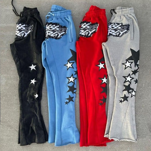 Wholesale Customized Winter Fleece Two Piece Outfit Full Zipper <b>Hoodie</b> and Flare Trouser Hip Hop Tracksuit 100% Cotton - Product Image 6