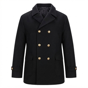 Male <b>Wool</b> Blended <b>Pea</b> Outdoor Windproof Jacket Warm Anti-Wrinkle Regular Length Cold Buttons <b>Coat</b> Jackets - Product Image 1