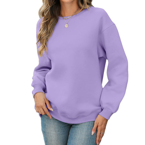 Sweat-shirt décontracté de haute qualité pour femmes, logo brodé personnalisé universel, sweat-shirt à col rond surdimensionné, prix abordable - Product Image 1