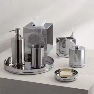 Artisan Metal <b>Bathroom</b> <b>Set</b> Decorative Vanity <b>Accessories</b> Collection for Home Hotel Spa Resort <b>Bathroom</b> Counter Decor - Product Image 5
