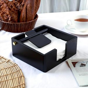 Porta Servilletas de Madera con Logotipo Personalizado, Dispensador de Papel Tisú Plano de Madera Natural con Brazo Pesado para Suministro de Cafeterías y Hoteles, Venta al Por Mayor - Product Image 2