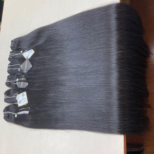 Cheveux humains vierges naturels non traités, trame plate, super double drawn, cuticules alignées, lisses ou ondulés, indiens, 100g - Product Image 4