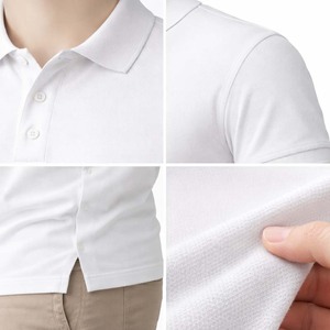 เสื้อโปโลชายแบบสั่งทำพิเศษ ป้องกันรอยยับ ลายพิมพ์สีขาว แขนสั้น ผ้าฝ้ายถัก ระบายอากาศได้ดี สวมใส่สบาย เหมาะสำหรับชุดยูนิฟอร์มหรือเล่นกอล์ฟ สั่งซื้อจำนวนมากได้ - Product Image 4