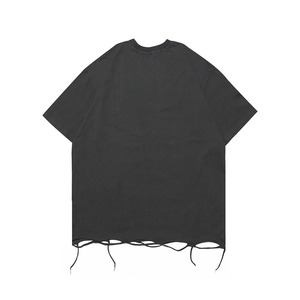 เสื้อยืดคอกลมแขนสั้นทรงโอเวอร์ไซส์ลายมัดย้อมสำหรับผู้ชาย ผ้าเจอร์ซีย์ถักเนื้อผ้าฝ้ายระบายอากาศได้ดี สีพื้น สวมใส่สบาย ทรงปกติ - Product Image 5