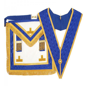 Customized Masonic Leather Hand Cuffs and Apron Set with Silver <b>Braid</b> past Master Wholesale Regalia for Wedding Gifts - Product Image 4