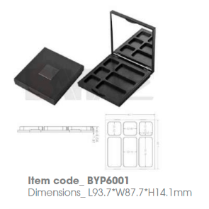 Boîtier compact en plastique vide 6 couleurs avec logo personnalisé pour fard à joues, contour, fard à paupières et bronzer - Product Image 1