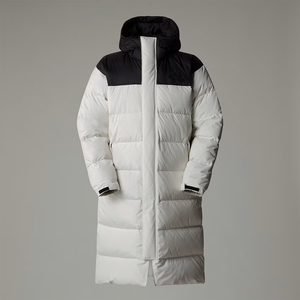 <b>Men's</b> <b>Long</b> Black and White Down <b>Coat</b> Warm Hood Trench <b>Coat</b> - Product Image 2