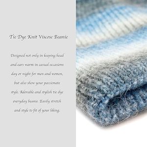 <b>Tie</b> Dye Cuffed Beanie Custom Winter Embroidery Logo Warm Knitted Beanies Soft Cap Stripe <b>Wool</b> Beanie 2026 - Product Image 2