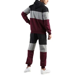 Survêtement à capuche pour homme, color-block, coupe décontractée, longueur intégrale, avec poches latérales, idéal pour l'automne, en polyester et coton, poids moyen - Product Image 2