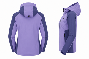 Chaqueta Softshell con Capucha para Mujer X Sports City, Cierre de Cremallera de Manga Larga, Color Sólido, Impermeable, Resistente al Viento, Ropa de Exterior OEM/ODM - Product Image 2