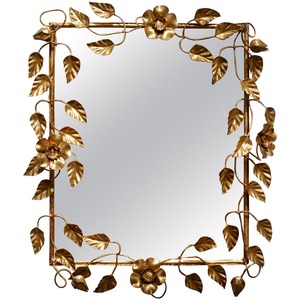 High Standard Quality Round Brass Mirror With <b>Leaf</b> Branch Design Bohemian <b>Wall</b> <b>Decor</b> - Product Image 5